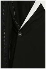 Oversize Black White Stitching Loose Thick Thread Blazer