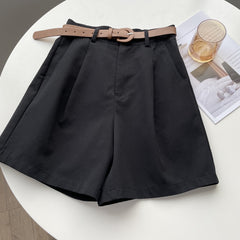 Korean High Waist Loose Straight Wide Leg Casual Shorts