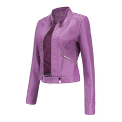 Women Thin Leather Short Jacket