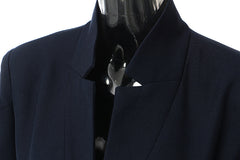 Navy Blue Stitching Long Trench Coat