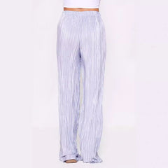 Women High Rise Wide Leg Pleated Casual Pants