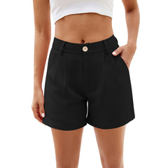 Women Elastic High Waist Ruched Casual Short