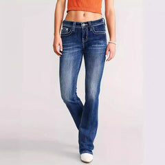 Women's Embroidered Blue Jeans