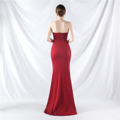 Elegant Boning Corset High End Satin Evening Dress