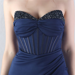 Elegant Beaded Split Rhinestone Evening Dress