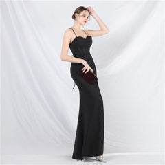 Elegant Boning Corset Vest Split Camisole Evening Dress