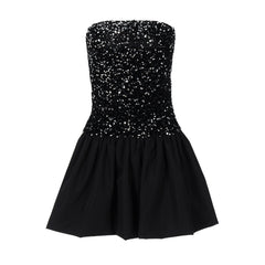 Sexy Off Shoulder Tube Top Short Sequin Party Dress