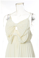 French Romantic Pleated Bow Shaped Suspender Dress