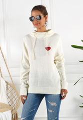 Long Sleeve Knitted Valentine Day Pullover