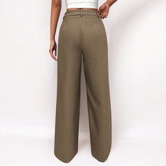 Women Pleated Loose High Waist Casual Pants