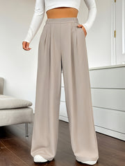 Elegant High Waist Wide Leg Casual Pants