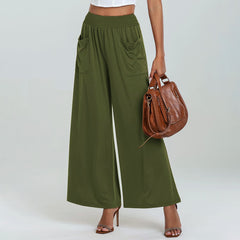 High Waist Loose Casual Trousers with Pockets