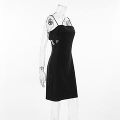 Summer Black Sexy Sling Short Party Dress