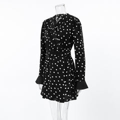 Puff Sleeve Polka Dot Daily Dress