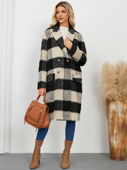 Winter Long Plaid Double Sided Woolen Coat