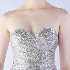 Elegant Retro Tube Top Sequin Evening Dress