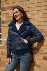 Women Faux Shearling Leather Jacket