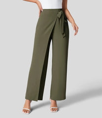 Women Casual Texture Wide Leg Trousers