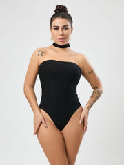 Black Sexy Halter Backless Bodysuit