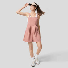 Casual Knitted Front Pleated Loose Fitting Overalls