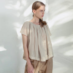 Summer Slightly Transparent Loose Batwing Sleeve Blouse