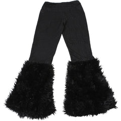 Women off Neck Sexy Fur Collar Long Sleeve T Shirt Pants Set