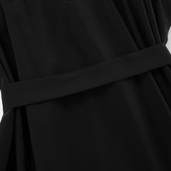 Black Long Puff Sleeve Chiffon DayDress