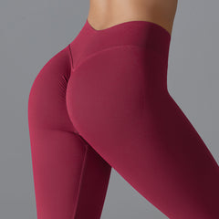 Seamless Back V Waist Peach Hip Yoga Pants