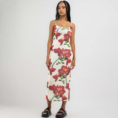 Spaghetti Strap Floral Print Stretch Sheath Dress