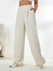 Elegant High Waist Wide Leg Casual Pants