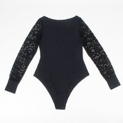 Sexy Long Sleeve Lace Bodysuit