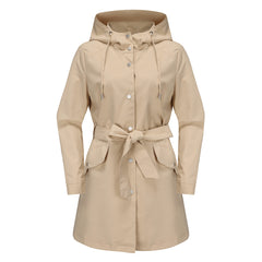 Hooded Waterproof Thin Casual Loose Trench Coat