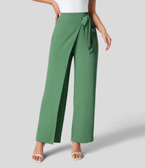 Women Casual Texture Wide Leg Trousers