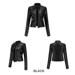 Women Thin Leather Short Jacket