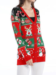 Loose Knitted Christmas Cardigan