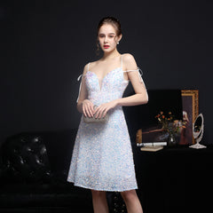 Women Colorful Sequin Short Cocktail Evening Dress