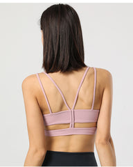 Rib Lace up Beauty Back Sports Bra