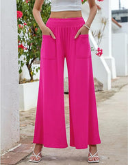 High Waist Loose Casual Trousers with Pockets