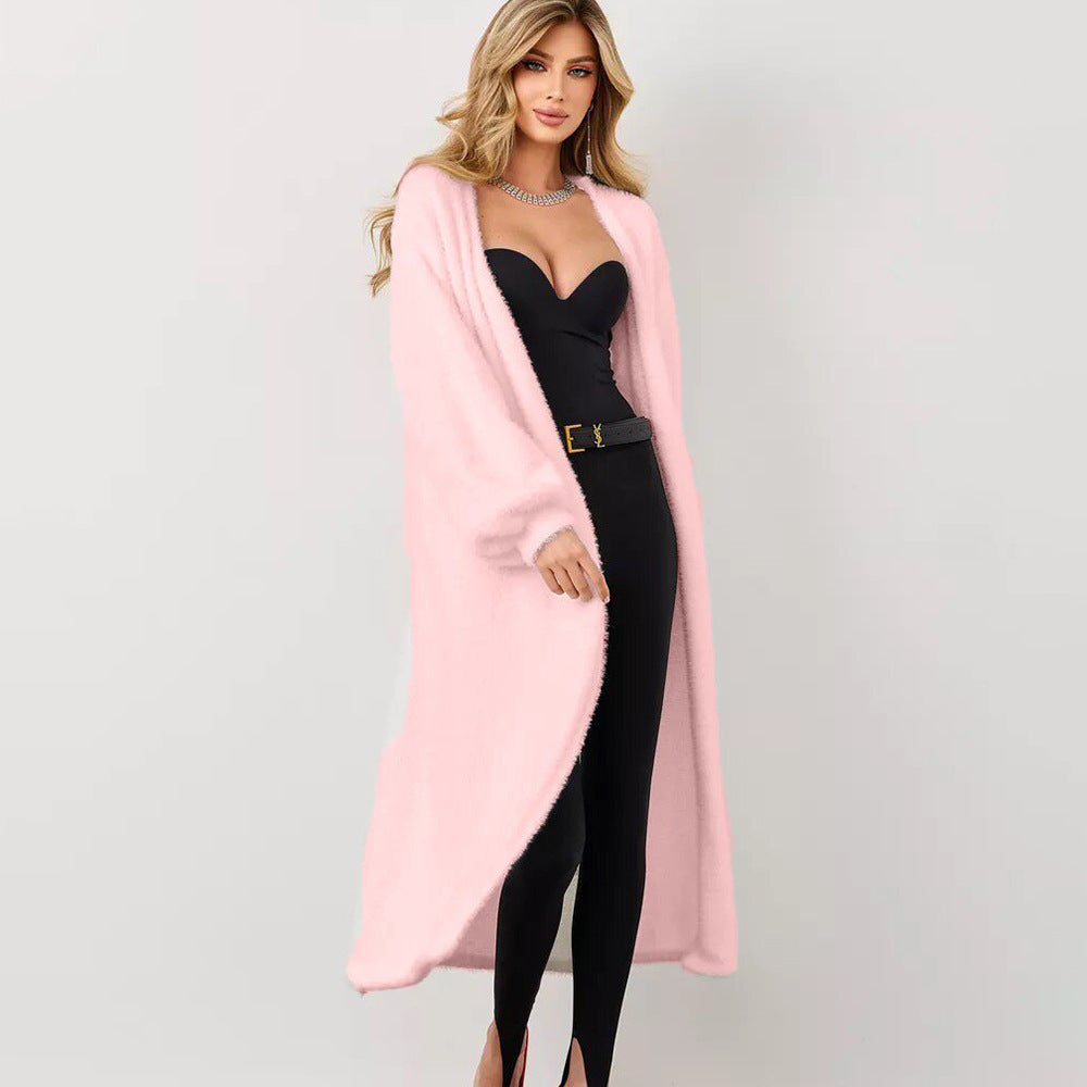 Long below the Knee Mink Knitted Cardigan