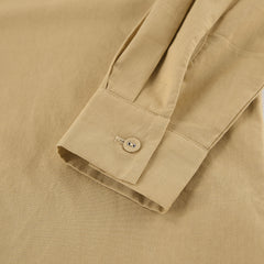 Cotton Linen Lazy Collared Khaki Long Sleeve Pants Casual Set