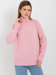 Elegant Solid Color Raglan Sleeve Turtleneck Sweater