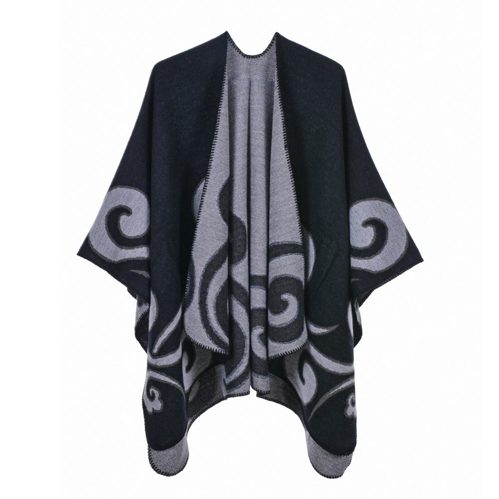 Women Warm Cashmere Cape Scarf