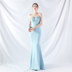 Elegant Off Shoulder Tube Top Satin Evening Dress