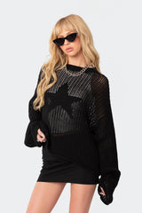 Women Hollow Out Knitted Blouse