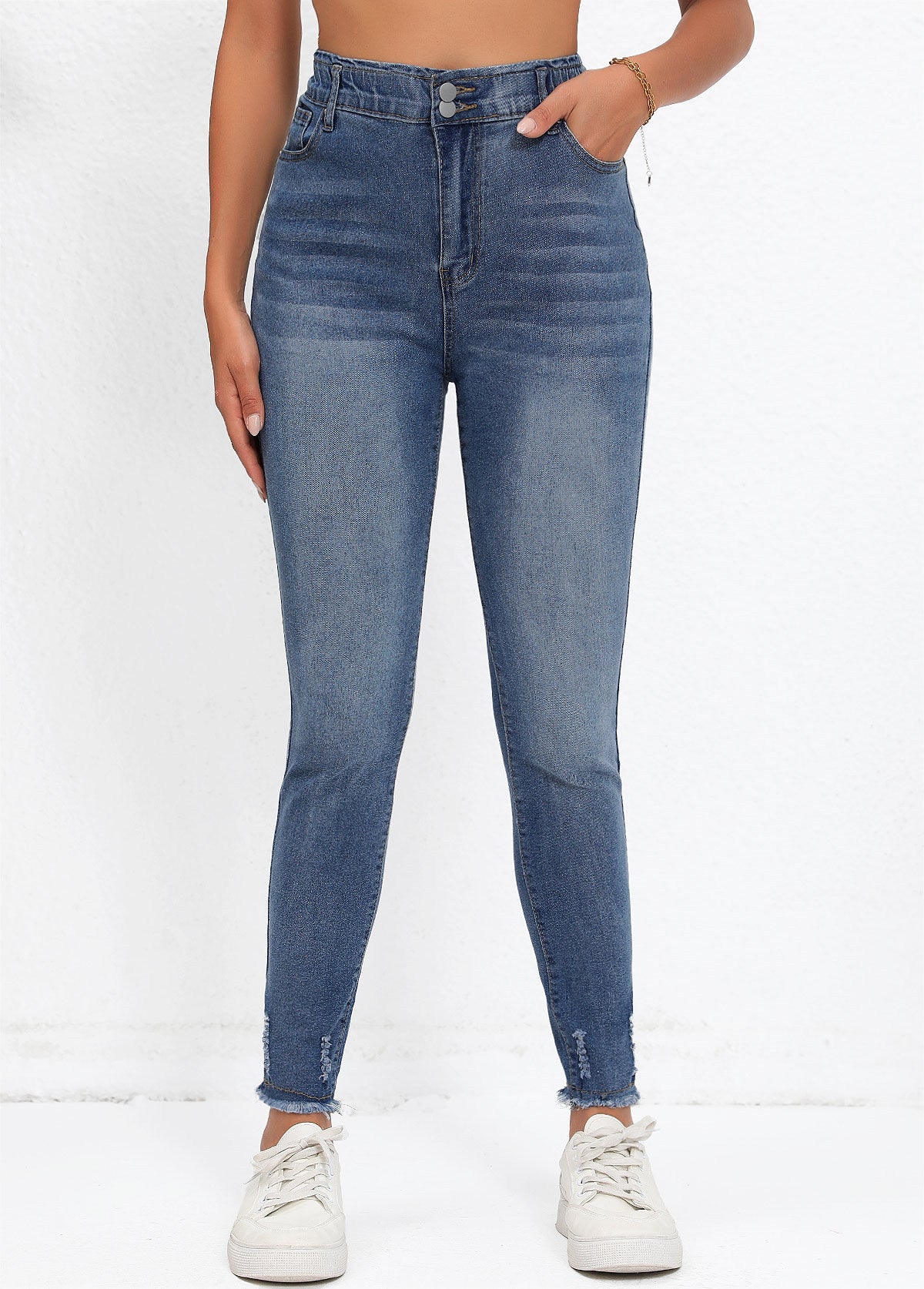 High Rise Denim Skinny Jeans