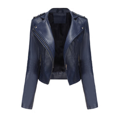 Long Sleeved Rivet Leather Jacket