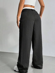 Casual High Waist Loose Drooping Straight Leg Pants