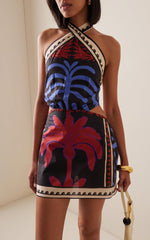 Summer Sexy Halter Print Short Holiday Dress