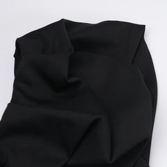 Sexy Off the Shoulder Black Pleated Slit Formal Dress