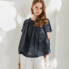 Summer Slightly Transparent Loose Batwing Sleeve Blouse